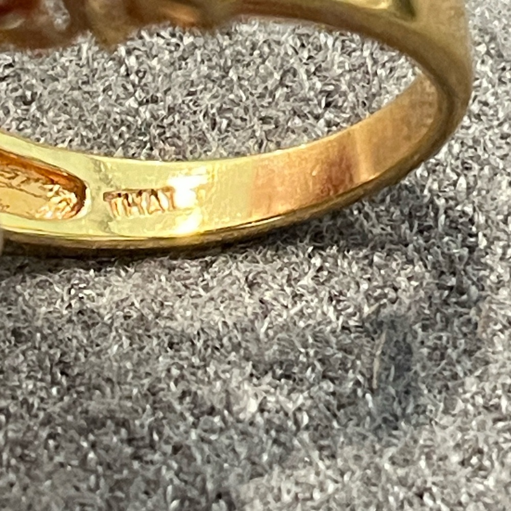 Gold Overlay Sterling Sapphire Ring-7.75 - Picture 5 of 9
